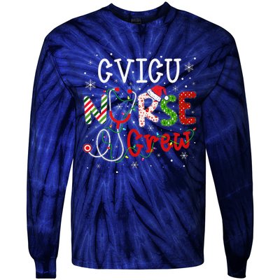 CVICU Christmas Nurse Crew Funny Nursing Christmas Pattern Tie-Dye Long Sleeve Shirt