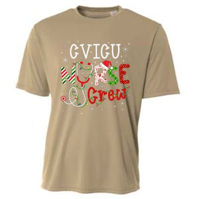 CVICU Christmas Nurse Crew Funny Nursing Christmas Pattern Cooling Performance Crew T-Shirt