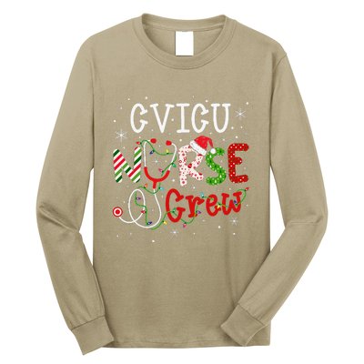 CVICU Christmas Nurse Crew Funny Nursing Christmas Pattern Long Sleeve Shirt