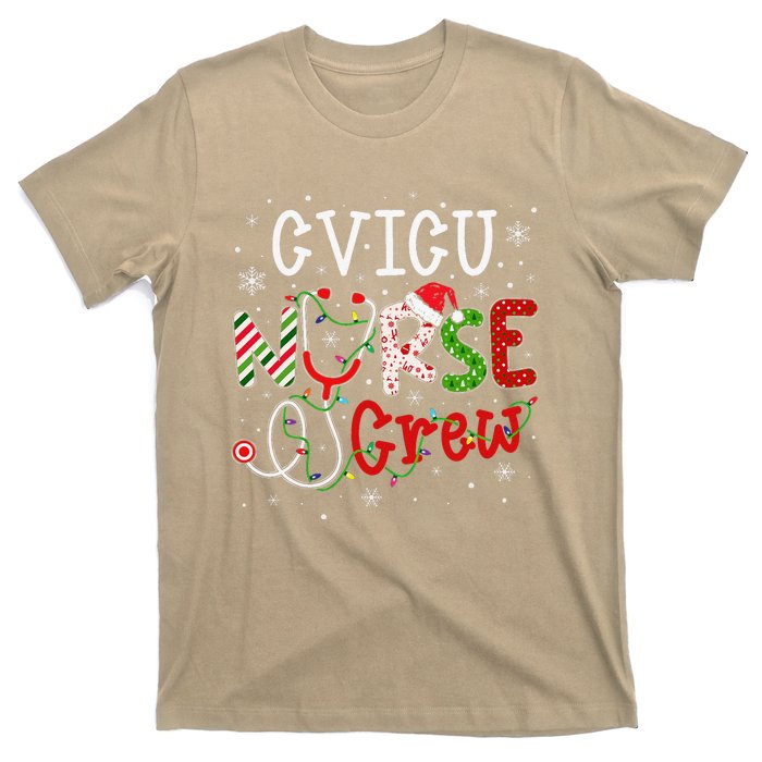 CVICU Christmas Nurse Crew Funny Nursing Christmas Pattern T-Shirt