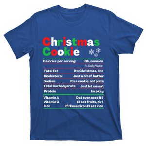 Christmas Cookie Nutrition Facts Funny Cookie Baking Crew Cool Gift T-Shirt