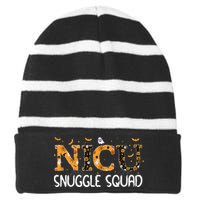 Cozy Crew NICU Nurse Halloween Outfit Striped Beanie with Solid Band