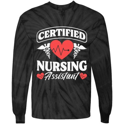 Cna Certified Nursing Assistant Certified Nursing Assistant Tie-Dye Long Sleeve Shirt