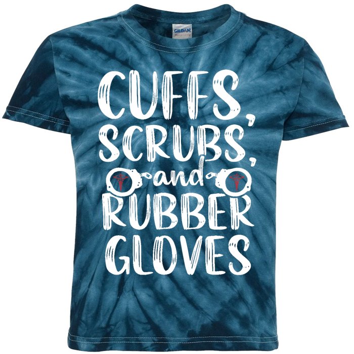 Cuffs Correctional Nurse RN Prison Nursing Medical Kids Tie-Dye T-Shirt