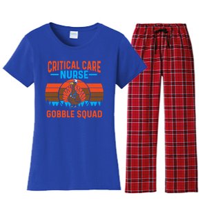 Critical Care Nurse Gobble Squad Turkey Thanksgiving Nurses Gift Women's Flannel Pajama Set