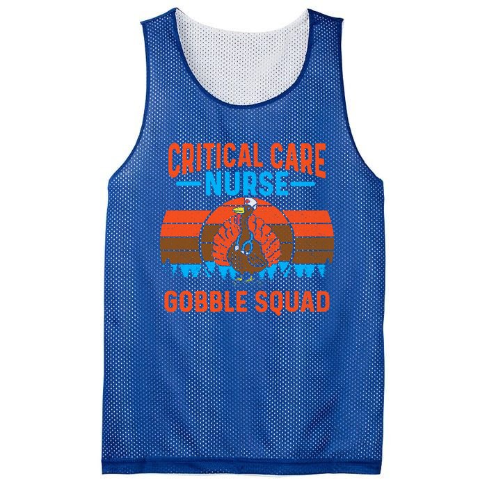 Critical Care Nurse Gobble Squad Turkey Thanksgiving Nurses Gift Mesh Reversible Basketball Jersey Tank