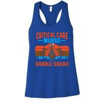 Critical Care Nurse Gobble Squad Turkey Thanksgiving Nurses Gift Women's Racerback Tank