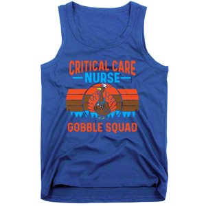 Critical Care Nurse Gobble Squad Turkey Thanksgiving Nurses Gift Tank Top