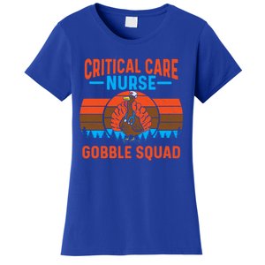 Critical Care Nurse Gobble Squad Turkey Thanksgiving Nurses Gift Women's T-Shirt