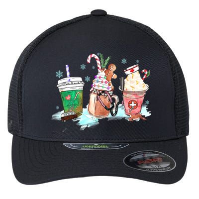 Christmas Coffee Nurse Flexfit Unipanel Trucker Cap