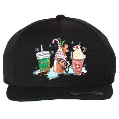 Christmas Coffee Nurse Wool Snapback Cap