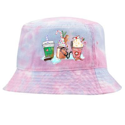 Christmas Coffee Nurse Tie-Dyed Bucket Hat