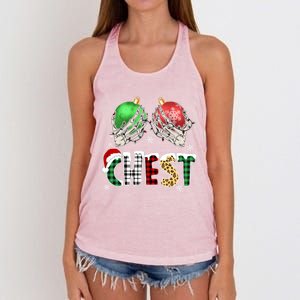 Christmas Chest Nuts Chestnuts Xmas Couple Matching Costume Gift Women's Knotted Racerback Tank