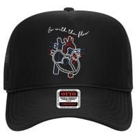 Cvicu Cardiac Nurse Heart Flow Anatomy High Crown Mesh Back Trucker Hat