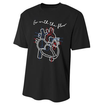 Cvicu Cardiac Nurse Heart Flow Anatomy Performance Sprint T-Shirt