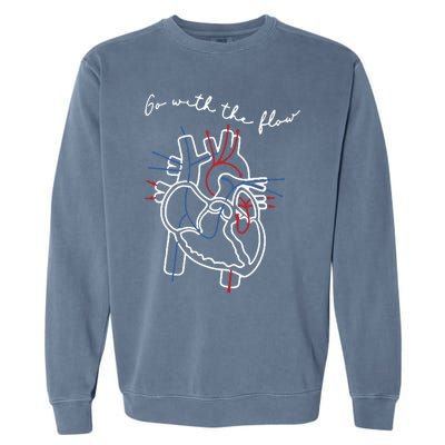 Cvicu Cardiac Nurse Heart Flow Anatomy Garment-Dyed Sweatshirt