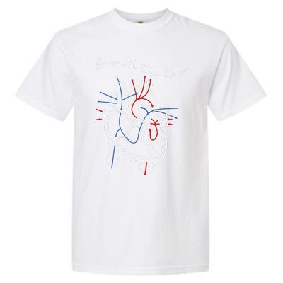 Cvicu Cardiac Nurse Heart Flow Anatomy Garment-Dyed Heavyweight T-Shirt