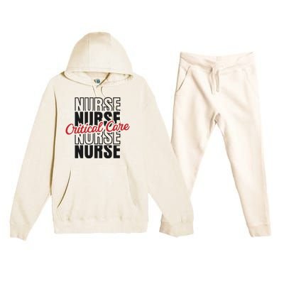 Critical Care Nurse Gift Premium Hooded Sweatsuit Set