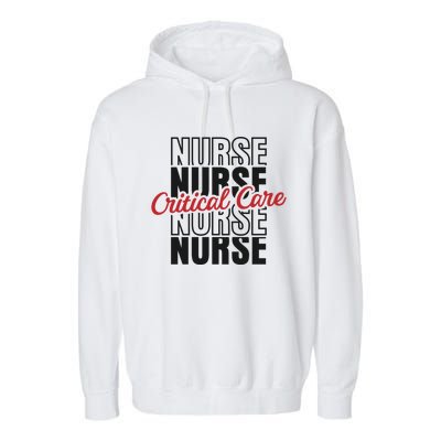 Critical Care Nurse Gift Garment-Dyed Fleece Hoodie