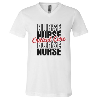 Critical Care Nurse Gift V-Neck T-Shirt