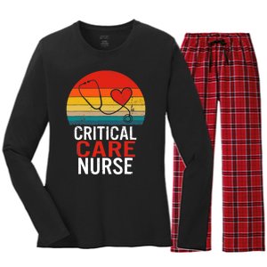 Critical Care Nurse ICU Nurses Week Intensive Care Graduate Women's Long Sleeve Flannel Pajama Set 