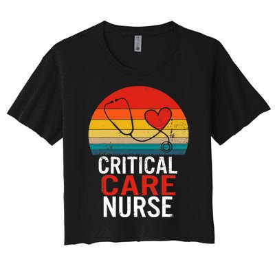 Critical Care Nurse ICU Nurses Week Intensive Care Graduate Women's Crop Top Tee