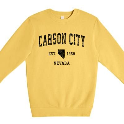 Carson City Nevada Nv Vintage Athletic Sports Premium Crewneck Sweatshirt