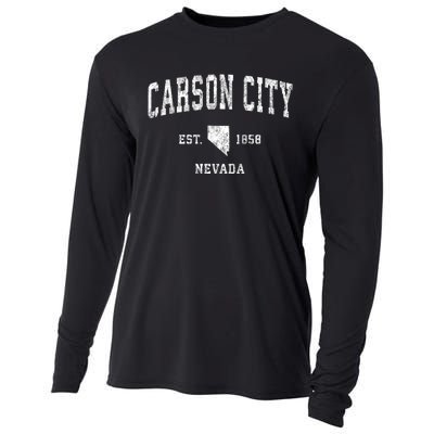 Carson City Nevada Nv Vintage Athletic Sports Cooling Performance Long Sleeve Crew