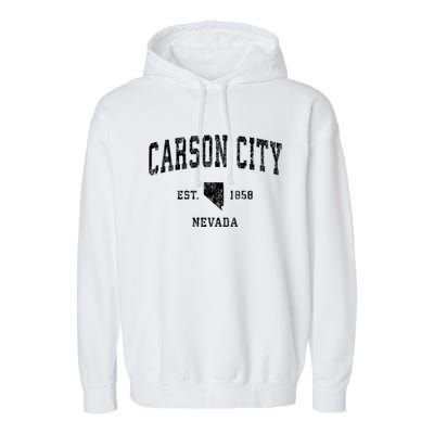 Carson City Nevada Nv Vintage Athletic Sports Garment-Dyed Fleece Hoodie