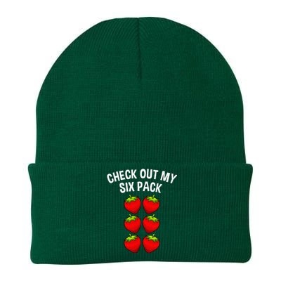 Cute Check Out My Six Pack Art Strawberry Lover Knit Cap Winter Beanie