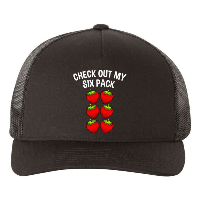 Cute Check Out My Six Pack Art Strawberry Lover Yupoong Adult 5-Panel Trucker Hat