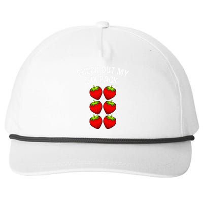 Cute Check Out My Six Pack Art Strawberry Lover Snapback Five-Panel Rope Hat