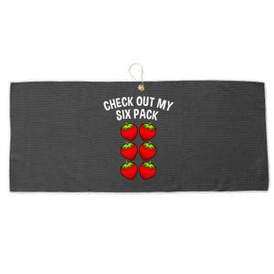 Cute Check Out My Six Pack Art Strawberry Lover Large Microfiber Waffle Golf Towel