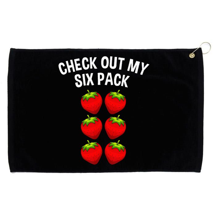 Cute Check Out My Six Pack Art Strawberry Lover Grommeted Golf Towel