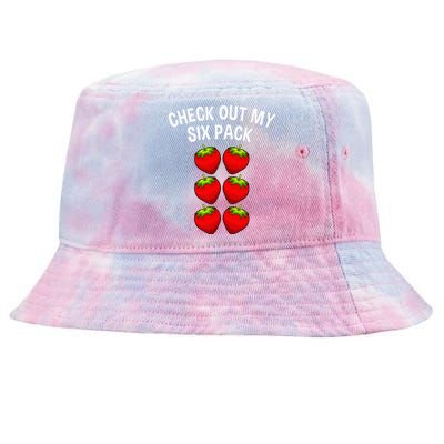 Cute Check Out My Six Pack Art Strawberry Lover Tie-Dyed Bucket Hat