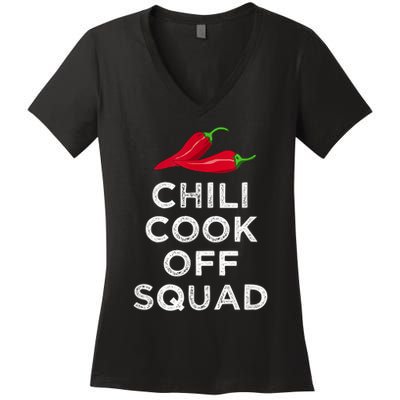 Chili Cook Off Squad Chili Contest Matching Team Women's V-Neck T-Shirt
