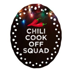 Chili Cook Off Squad Chili Contest Matching Team Ceramic Oval Ornament