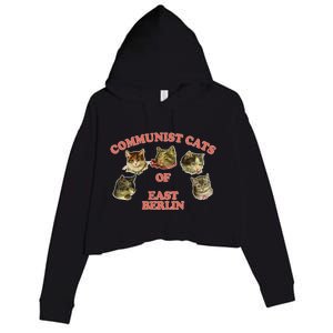 Communist Cats Of East Berlin Crop Fleece Hoodie