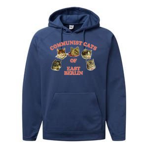 Communist Cats Of East Berlin Performance Fleece Hoodie