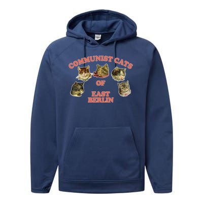 Communist Cats Of East Berlin Performance Fleece Hoodie