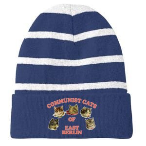 Communist Cats Of East Berlin Striped Beanie with Solid Band