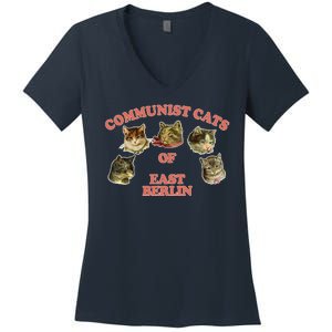 Communist Cats Of East Berlin Women's V-Neck T-Shirt