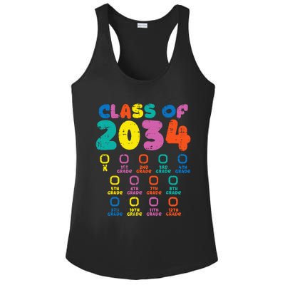 Colorful Class Of 2034 Grow With Me Checklist Graduation Ladies PosiCharge Competitor Racerback Tank