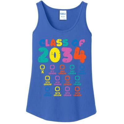 Colorful Class Of 2034 Grow With Me Checklist Graduation Ladies Essential Tank