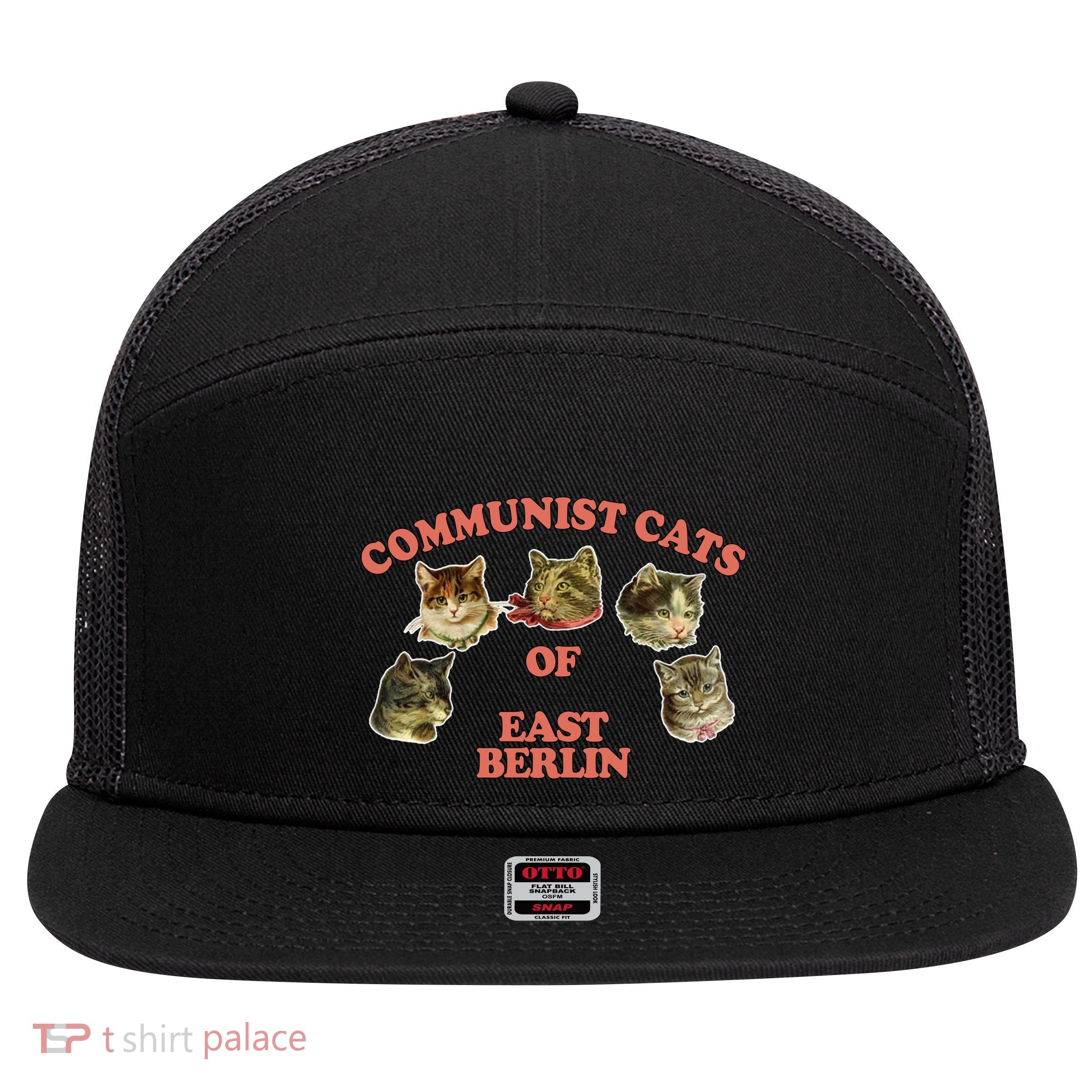 Communist Cats Of East Berlin 7 Panel Mesh Trucker Snapback Hat