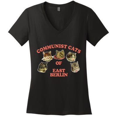Communist Cats Of East Berlin Women's V-Neck T-Shirt