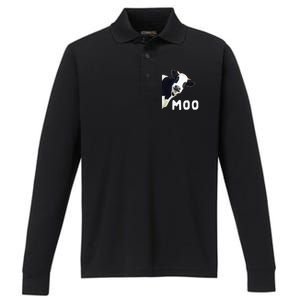 Cow Performance Long Sleeve Polo