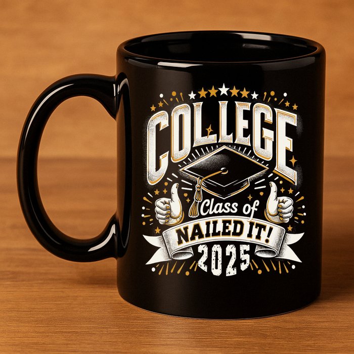 College Class Of 2025 Nailed It Graduation Senior 11oz C Handle Ceramic Mug