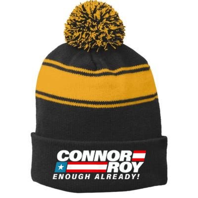 ConnorRoyEnoughAlreadyFlag Stripe Pom Pom Beanie