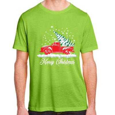 Christmas Classic Old Red Truck Vintage Pick Up Xmas Tree Gift Adult ChromaSoft Performance T-Shirt